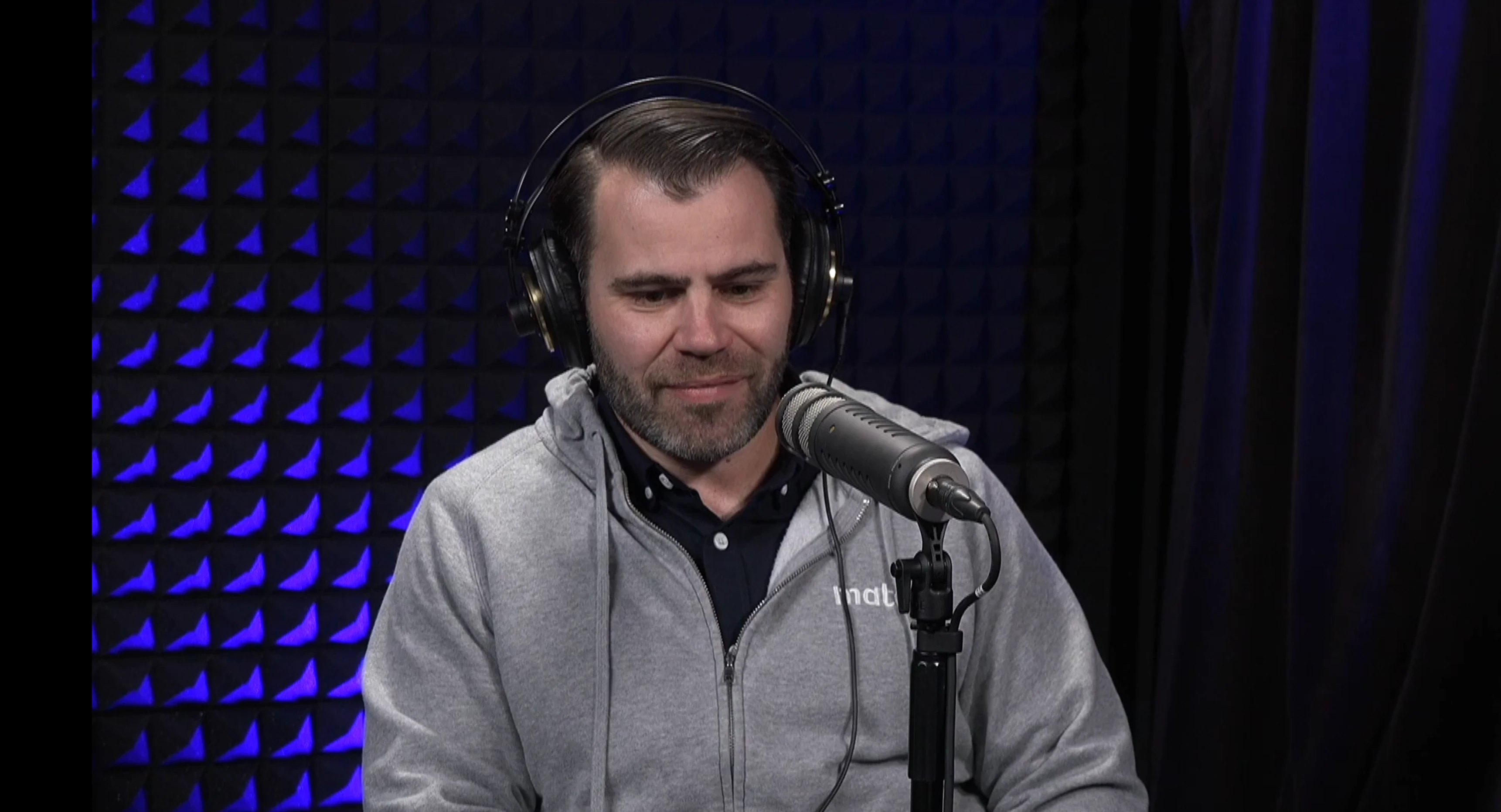 Dom O'Brien on a podcast